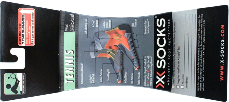 X-SOCKS TENNIS PROFESSIONAL MSRP $32 US 6.5 - 8.5 EU 39-41 White Compression NEW