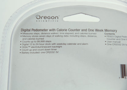 Oregon Scientific Digital Pedometer PE823 Measures Calories Distance Steps New