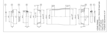 FSA Orbit T Kit Angle Bike Headset 50/55mm MTB Bike Read Description NEW