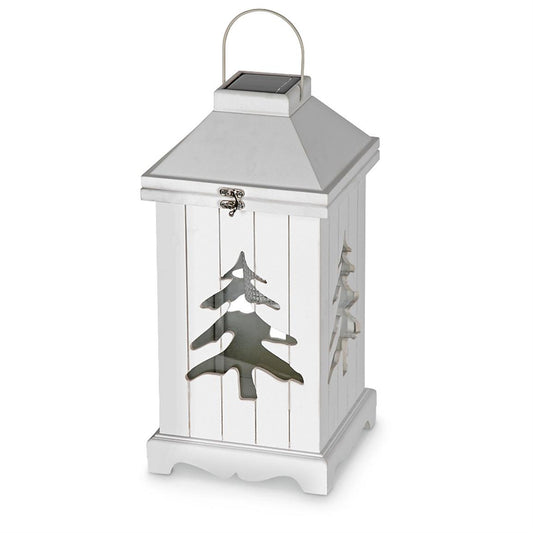 LOT OF 2 ASTONICA Wood Solar Light Lantern Holiday Style Hang Evergreen Tree NEW