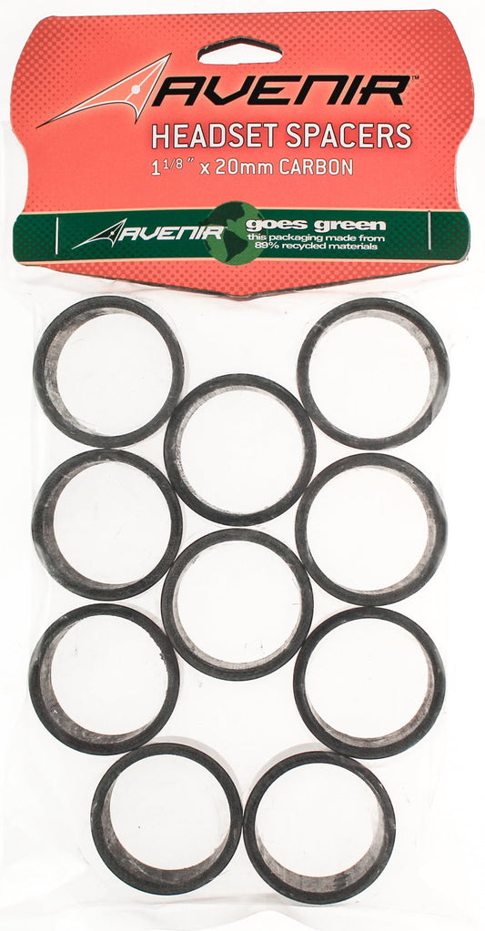 AVENIR 10 Pack 20mm 1 1/8" Carbon Headset Spacers 200mm Total Road MTB Bike NEW - Random Bike Parts