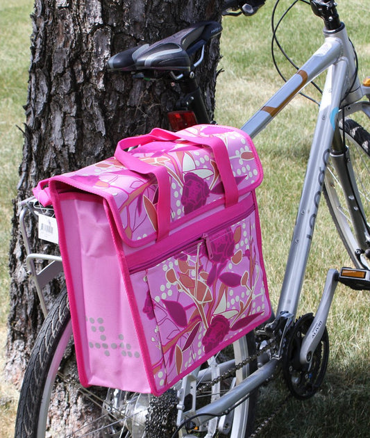 FASTRIDER SHOPPER PEONY Bike Pannier/Bag Pink 17.5L Water Resistant Single NEW - Random Bike Parts