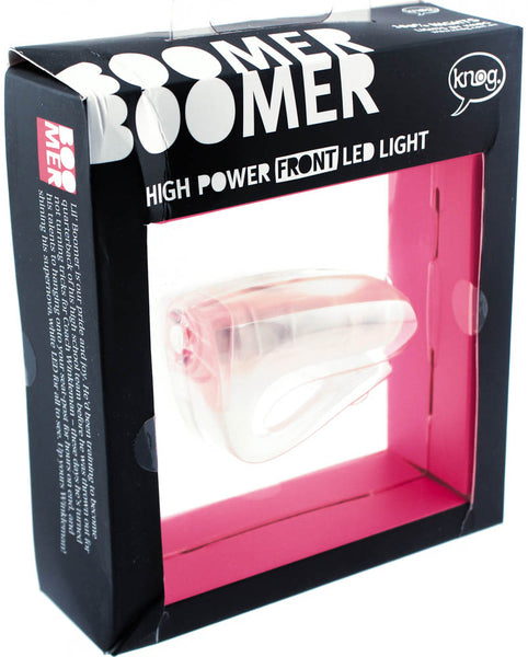KNOG BOOMER '12 Translucent 1 White LED Bike Headlight 25 Lumen 4 Mode 600m NEW