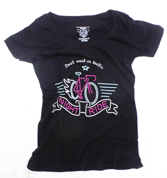 CLOCKWORK GEARS Don't Wait M Womens T-Shirt Short Sleeve Black Cotton V-Neck NEW - Random Bike Parts