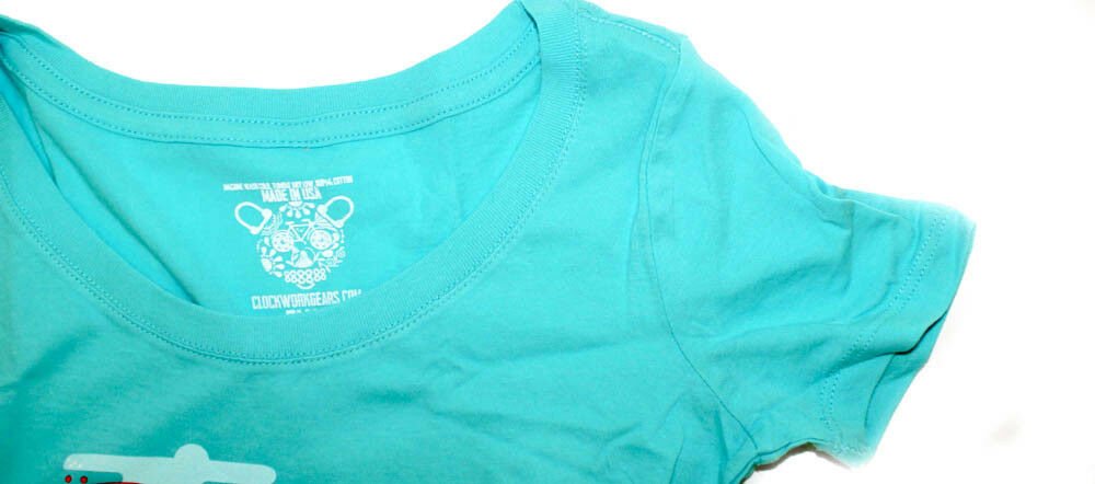 CLOCKWORK GEARS LE TOUR Lg Women's T-Shirt Short Sleeve Tahiti Blue Cotton NEW - Random Bike Parts