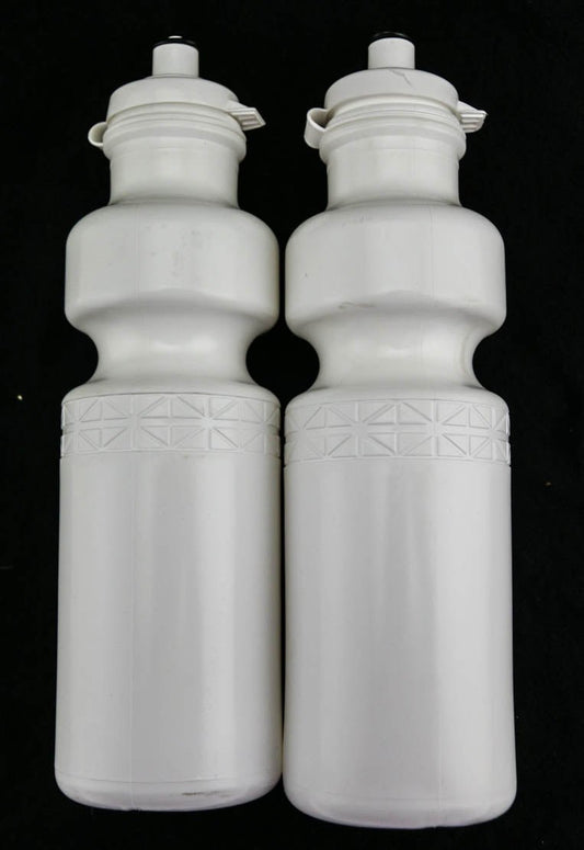 2 QTY California Springs DuoFlow 24oz Ounce Bicycle Water Bottles White NEW - Random Bike Parts