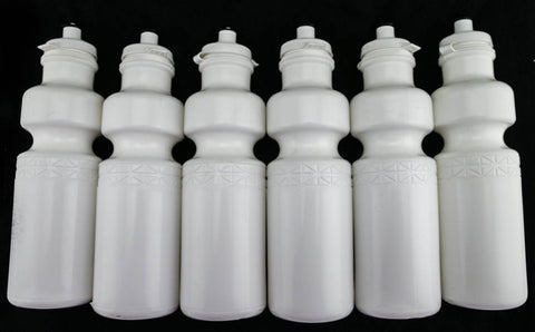 6 QTY California Springs DuoFlow 24oz Ounce Bicycle Water Bottles White NEW
