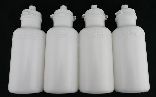 4 QTY California Springs DuoFlow 20oz Ounce Bicycle Water Bottles White NEW