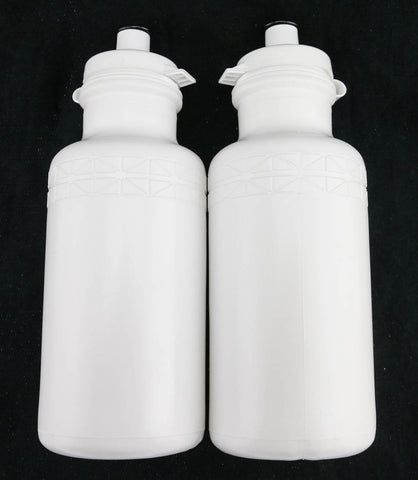 2 QTY California Springs DuoFlow 20oz Ounce Bicycle Water Bottles White NEW