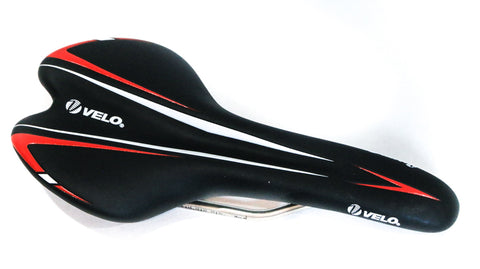 Velo 1557 Light Titanium Rail Road MTB Bike Saddle Seat 241g Black/Red NEW