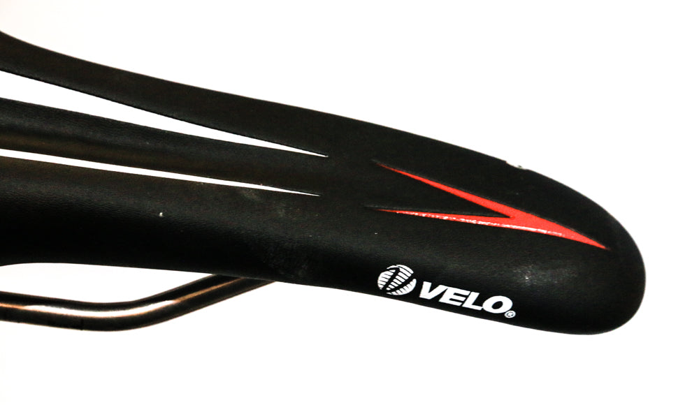 Velo 1557 Light Titanium Rail Road MTB Bike Saddle Seat 241g Black/Red NEW