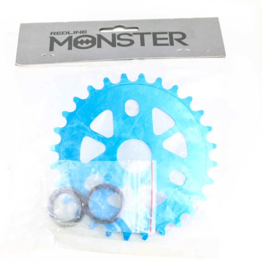 Redline Monster 28T 1/8" BMX Bike Chainring 6061 Alloy Blue 19 22 24mm NEW