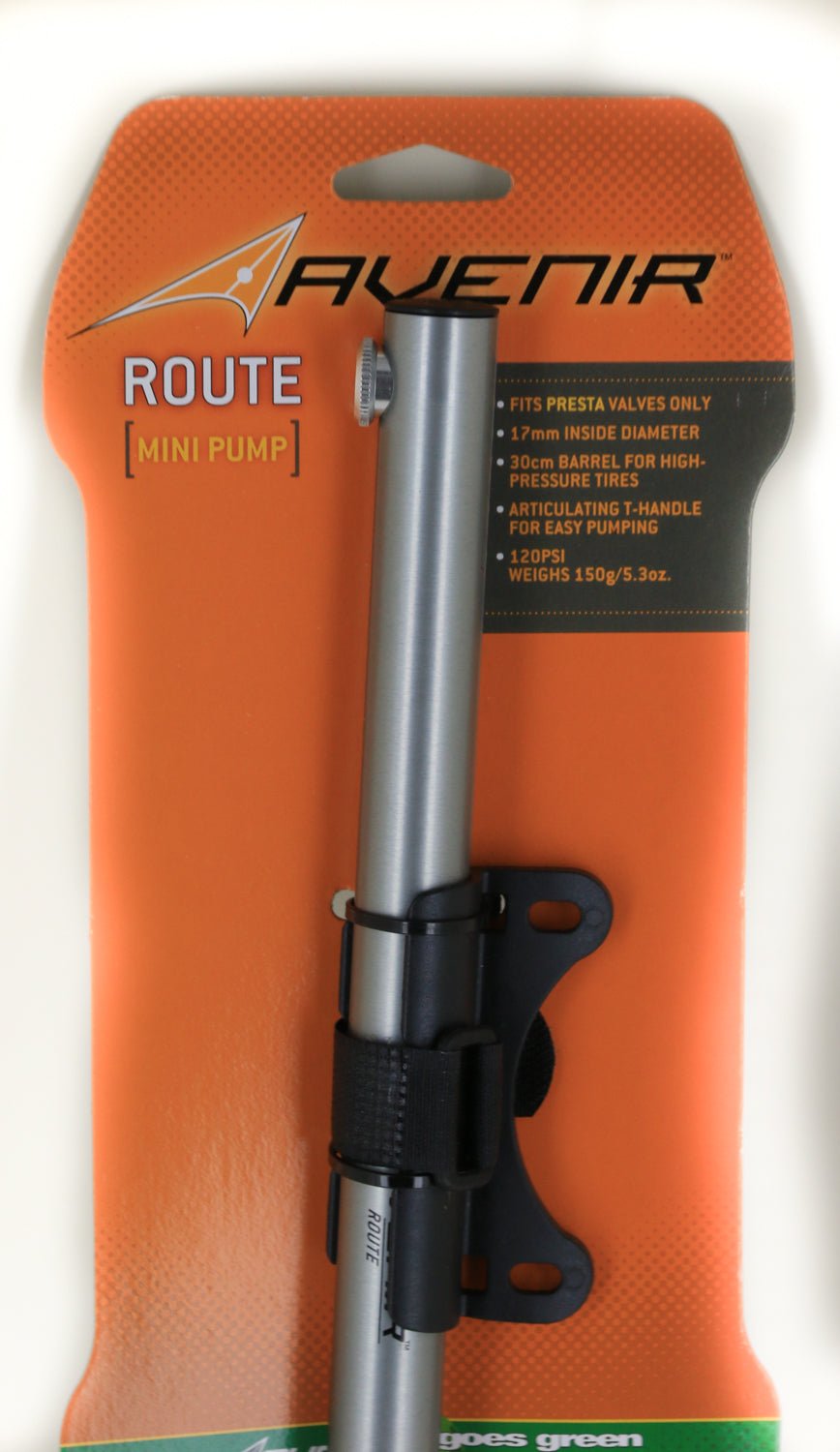 Avenir Route Mini Bicycle Bike Frame Pump Presta Valve 120psi 3.5oz Ne