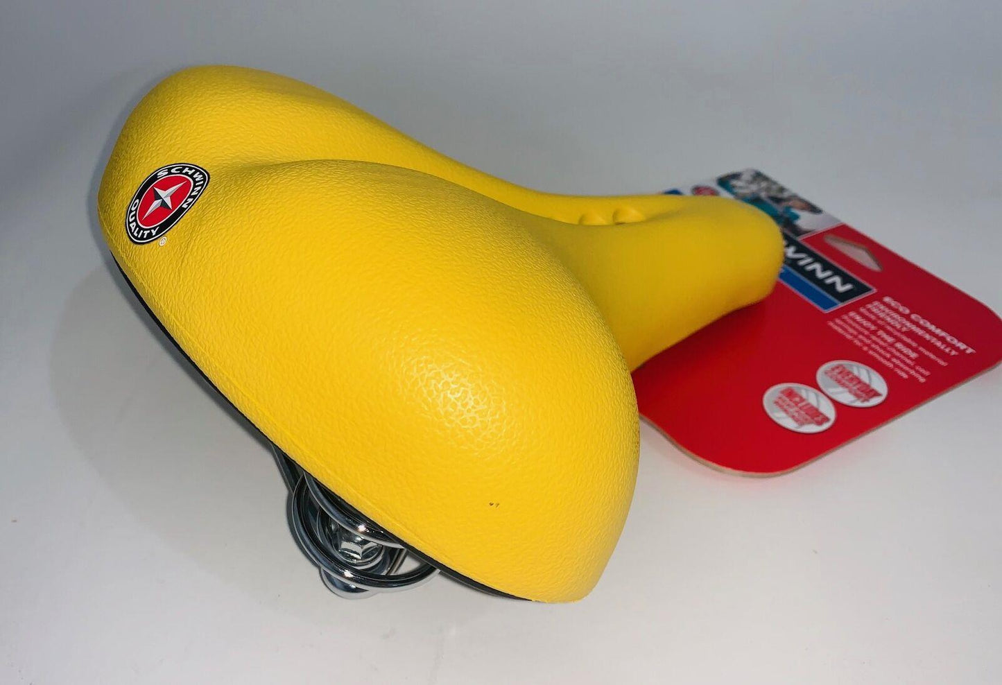 Schwinn Eco Comfort Spring Suspension Bike Seat Yellow Bike Saddle Seat NEW
