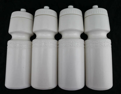 4 QTY 22oz Ounce Bicycle Water Bottles Screw Cap White NEW - Random Bike Parts