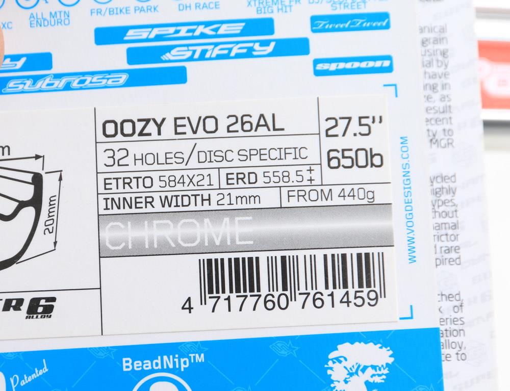 Spank Oozy Evo 26AL 32 Hole 27.5" 650b Mountain Bike Wheel Rim Silver 440g NEW