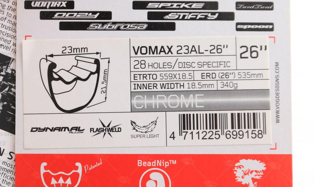 2qty Spank Vomax 23AL 28h Hole 26" Mountain Bike Wheel Rims Silver New - Random Bike Parts