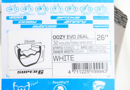2qty Spank Oozy Trail 26AL Evo 32h Hole 26" Mountain Bike Wheel Rim Black NEW - Random Bike Parts