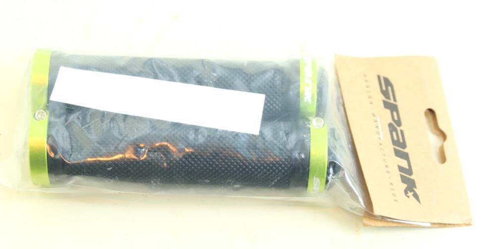 SPANK Spoon Grom Lock On Handlebar MTB Flat Bar Grips Green 100mm NEW