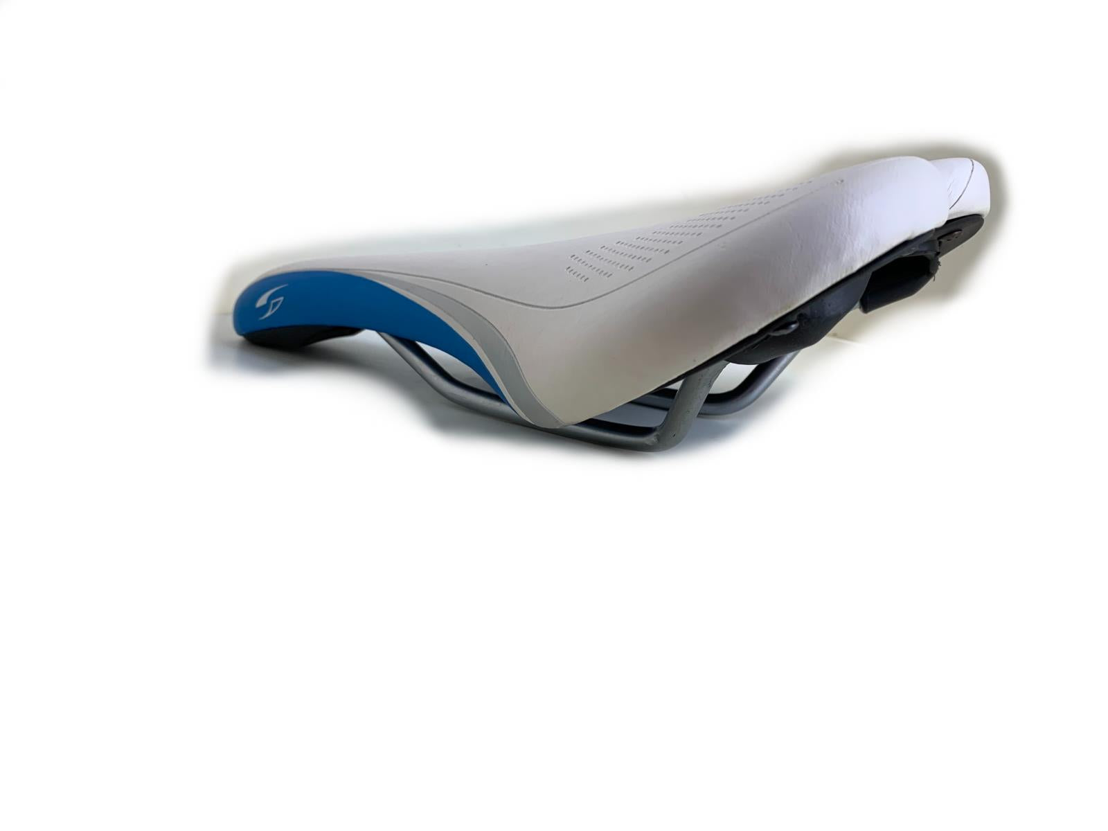 Sundeal Bike Cycling Saddle Seat White/Blue New Take Off BLEM
