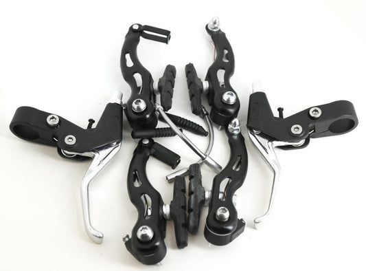 Power V Brake Linear Pull Brakeset + Levers Black MTB Hybrid Bike F + R NEW