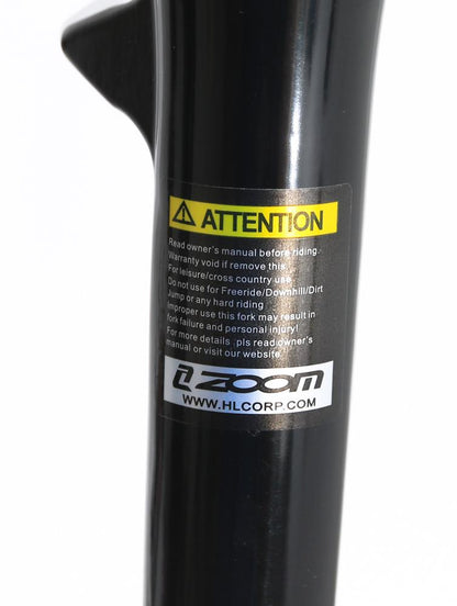 ZOOM 26" Mountain Bike Suspension Fork 1-1/8" Threadless Disc Black NEW