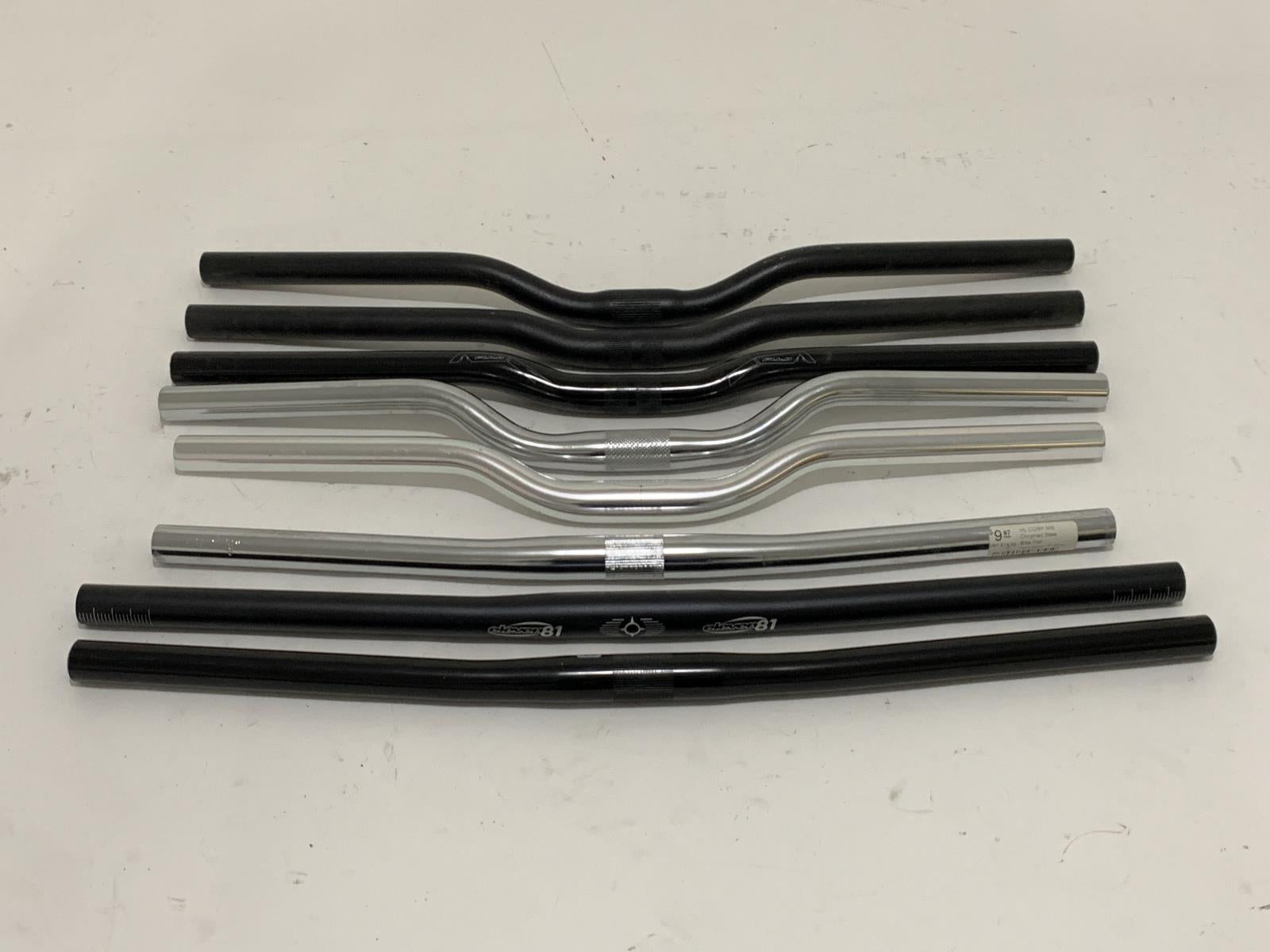 Lot of 8 Flat and Riser Steel Aluminum Bike Handlebars 25.4mm MTB New Old Stock