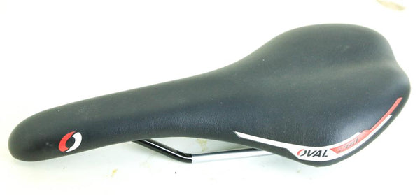 Oval Concepts 200 Road / MTB Bike Saddle Black / Red Seat 280mm x 130mm New Blem