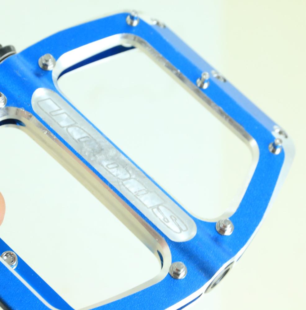 Spank Oozy MTB Flat 9/16 Platform Pedals Bike Blue Alloy Sealed Lightly Used