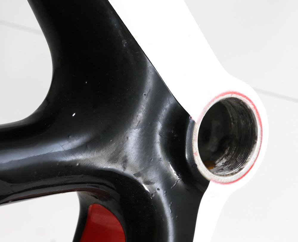 Pinarello 59.5cm Carbon Road Fiber Road Bike Frame Black Tapered 700c USED