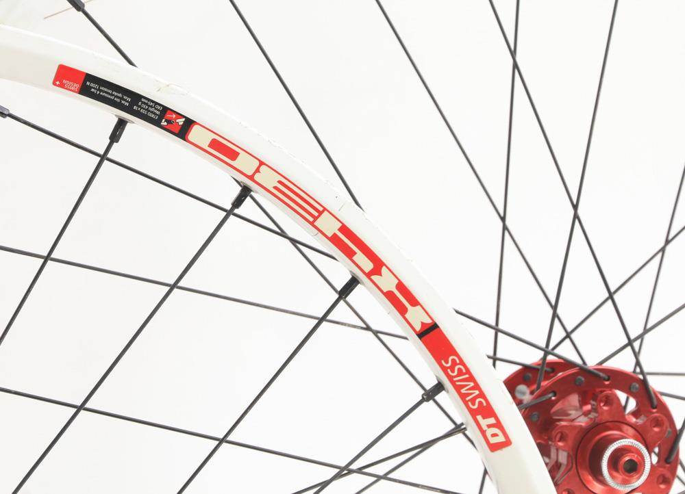 DT Swiss X430 26" Mountain Bike Disc Wheelset White / Red 8-11s New Blemished - Random Bike Parts