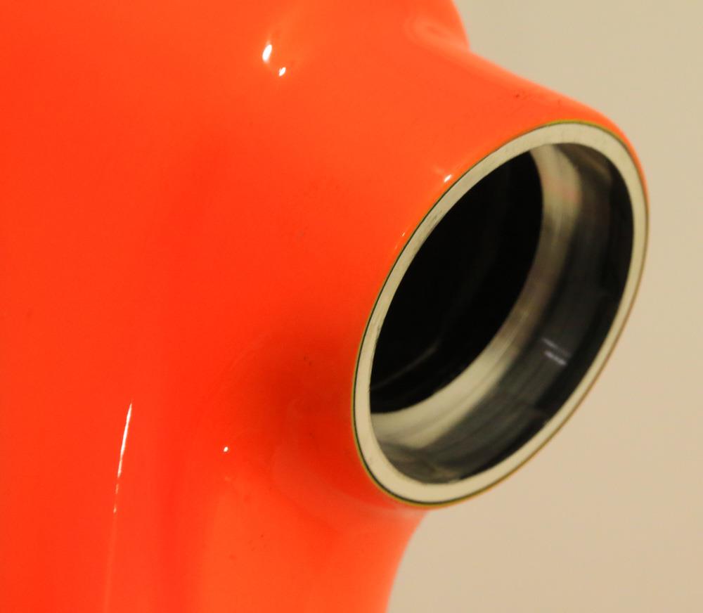 58cm Fluorescent Orange Carbon Road Bike Frame Italian BB Tapered New Blem - Random Bike Parts