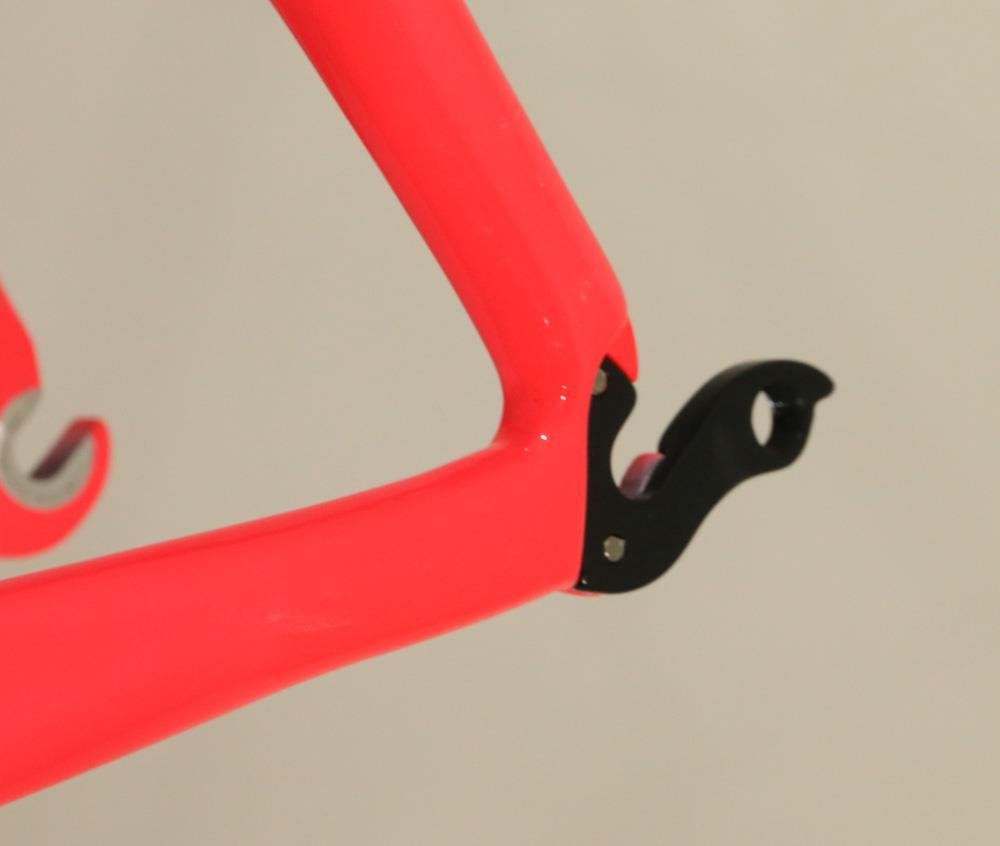 58cm 700C Fluorescent Pink Carbon Road Bike Frame Italian BB Tapered New Blem - Random Bike Parts