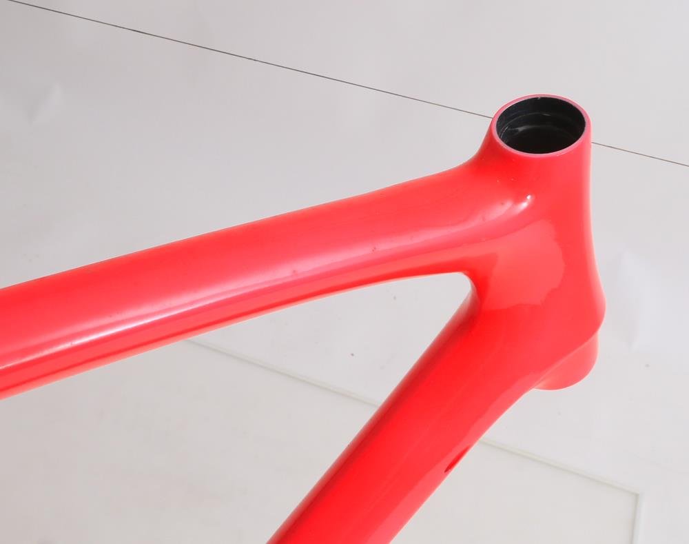 58cm 700C Fluorescent Pink Carbon Road Bike Frame Italian BB Tapered New - Random Bike Parts