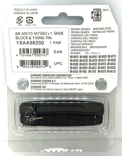 Shimano M70R2 Severe Set Road Rim Bike Brake Pads Black New