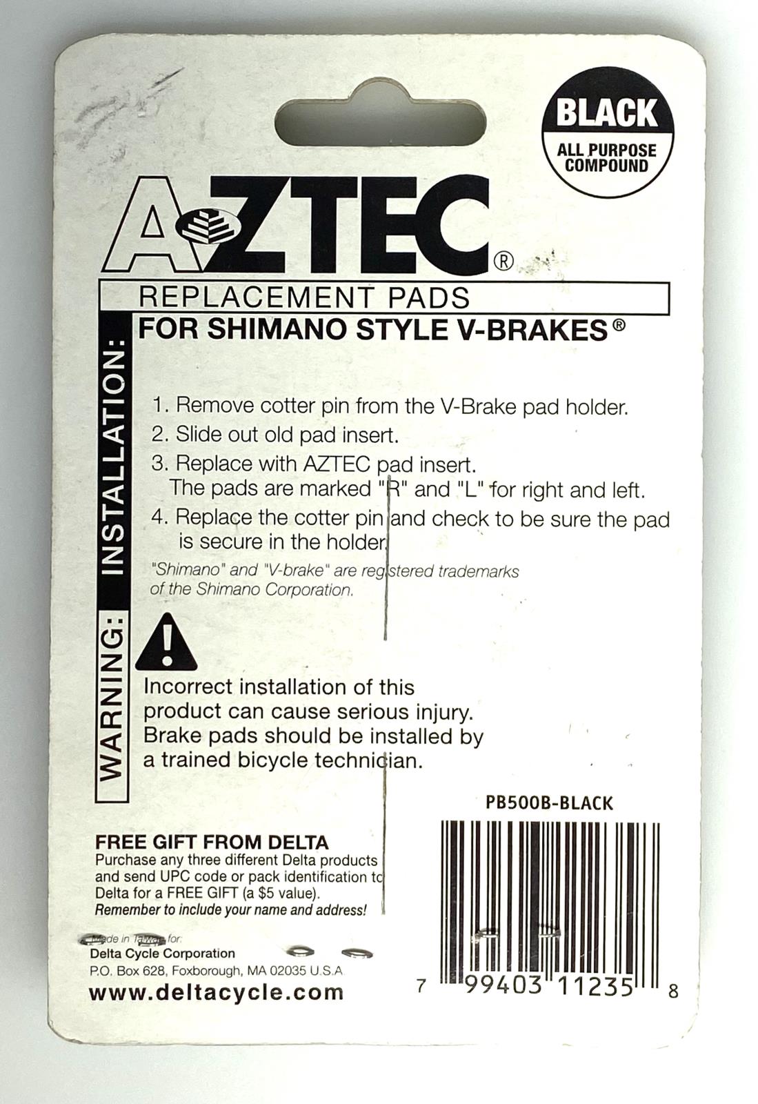 Aztec All Purpose 70mm Shimano V-Brake Road Caliper Replacement Brake Pads New - Random Bike Parts