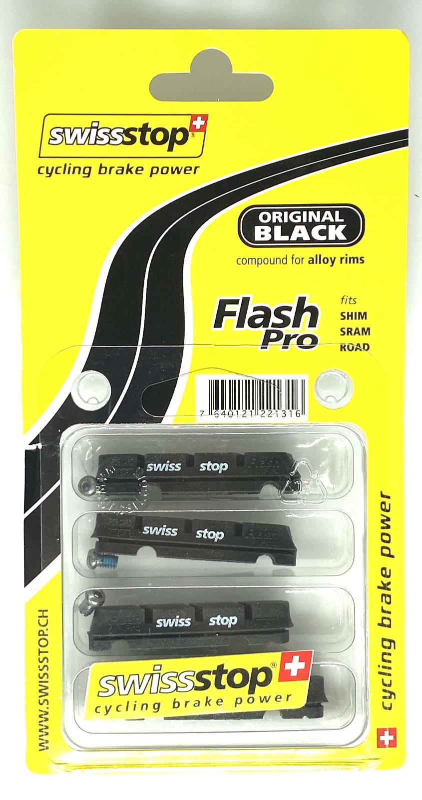 SwissStop Flash Pro 4 Pack Road Brake Pads Inserts Shimano/Sram Alloy Rims New
