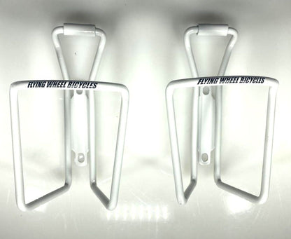 Lot Two of White Flying Wheel Bicycles Bike Water Bottle Cage New