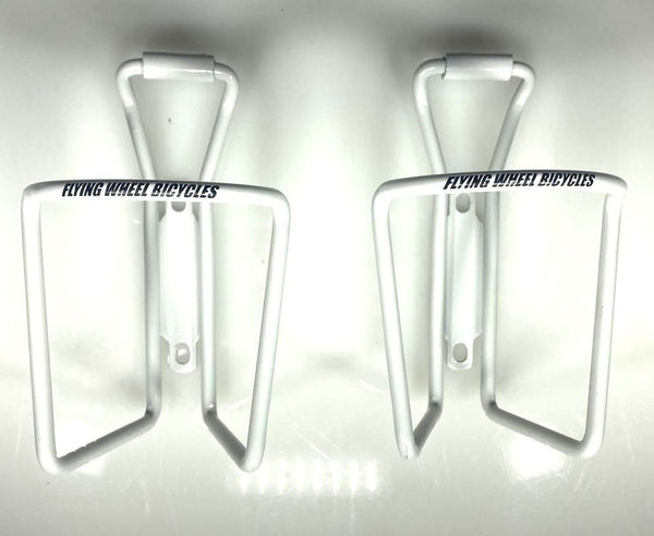 Lot Two of White Flying Wheel Bicycles Bike Water Bottle Cage New