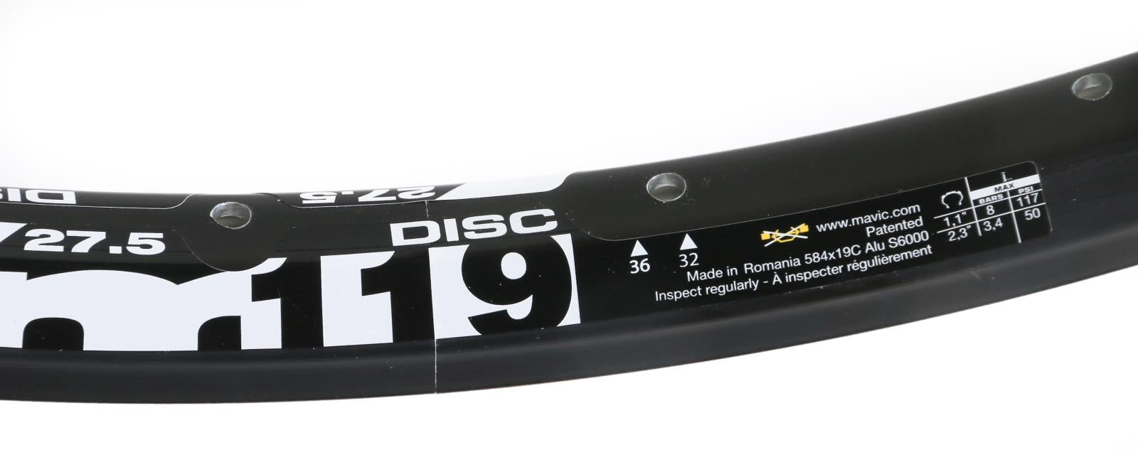 2 QTY Mavic 32 Hole 32H XM119 27.5" / 650b MTB Bike Aluminum Rim Black Disc NEW - Random Bike Parts