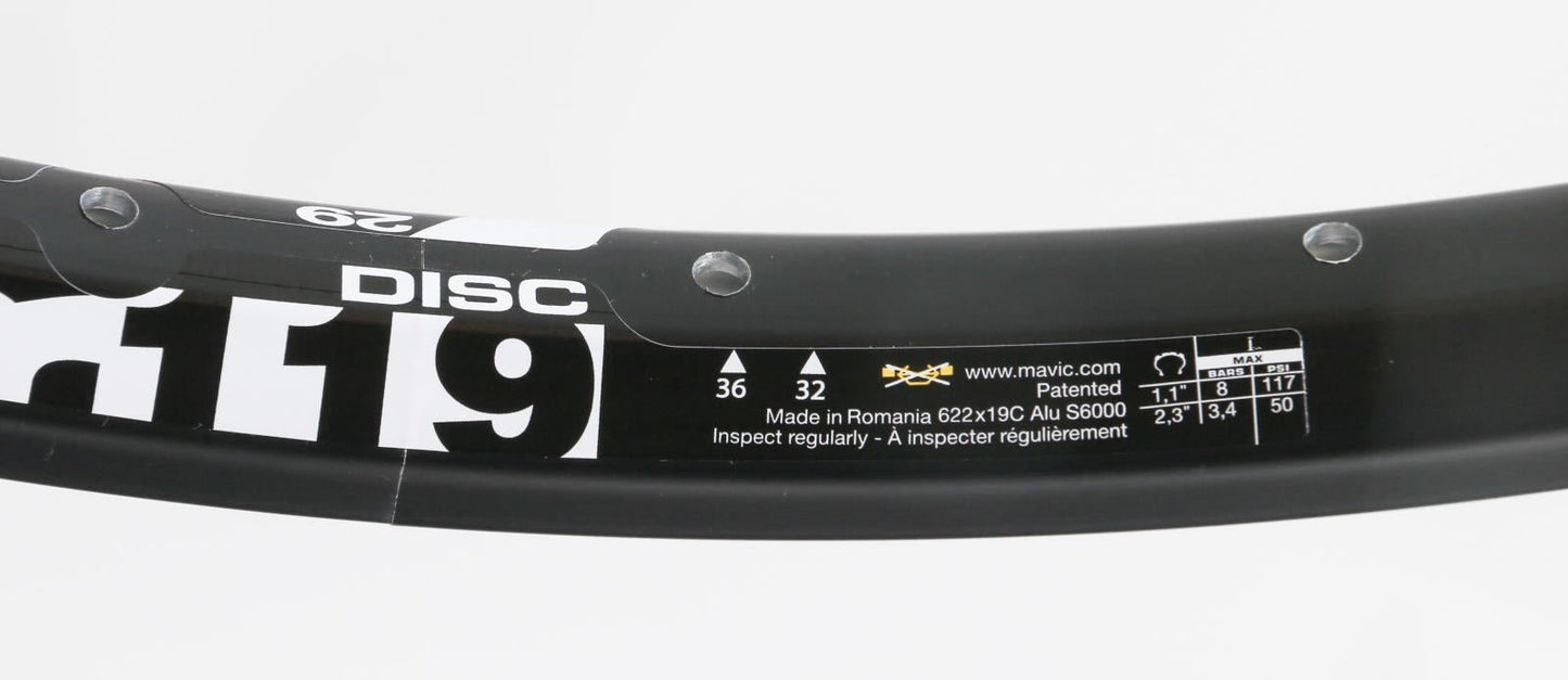 1 QTY 29er / 700c Mavic XM119 Disc 36 Hole MTB Bike Wheel Rim Black NEW - Random Bike Parts