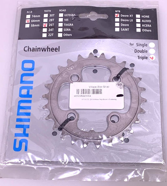 Shimano Deore XT FC-M771-K 26t 64mm BCD Bike Chain Ring New Old Stock