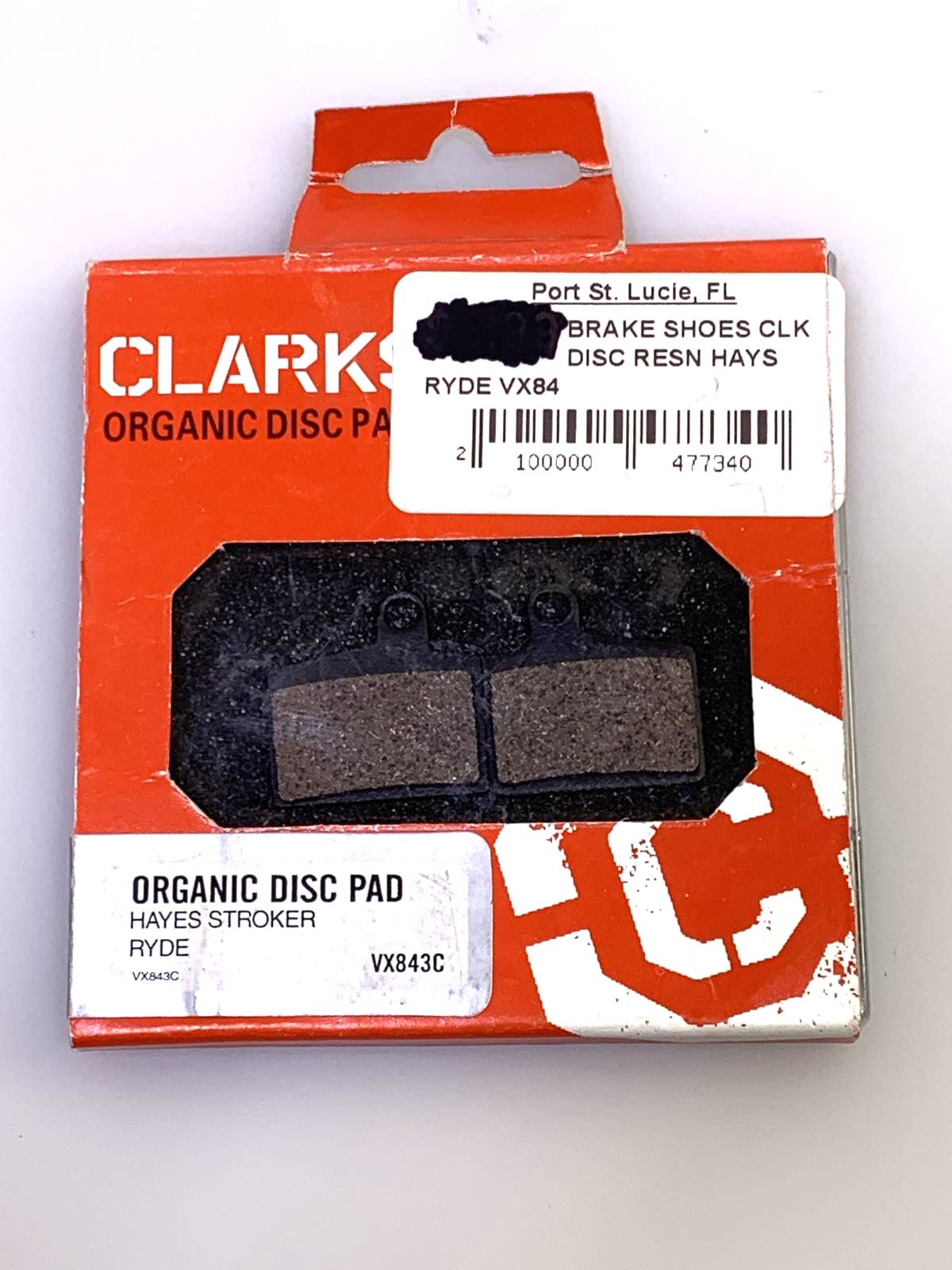 Clarks VX843C Hayes Stroker Ryde Organic Disc Pad New Old Stock - Random Bike Parts