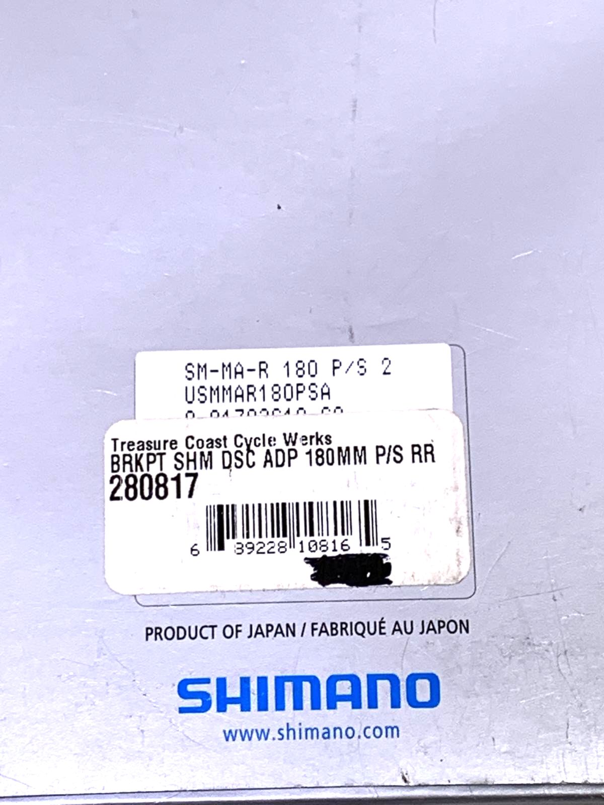 Shimano Disc Brake Mount Adaptor R P/S 180mm New
