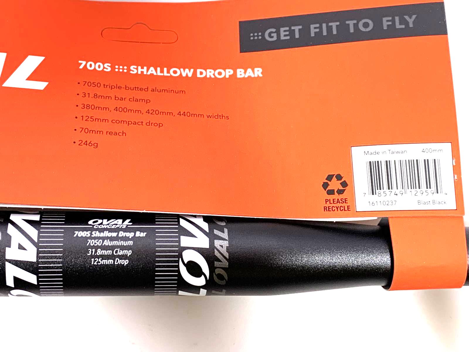 Oval Concepts 700S 31.8mm x 40cm 7050 Alloy Bike Road Shallow Drop Handlebar NEW