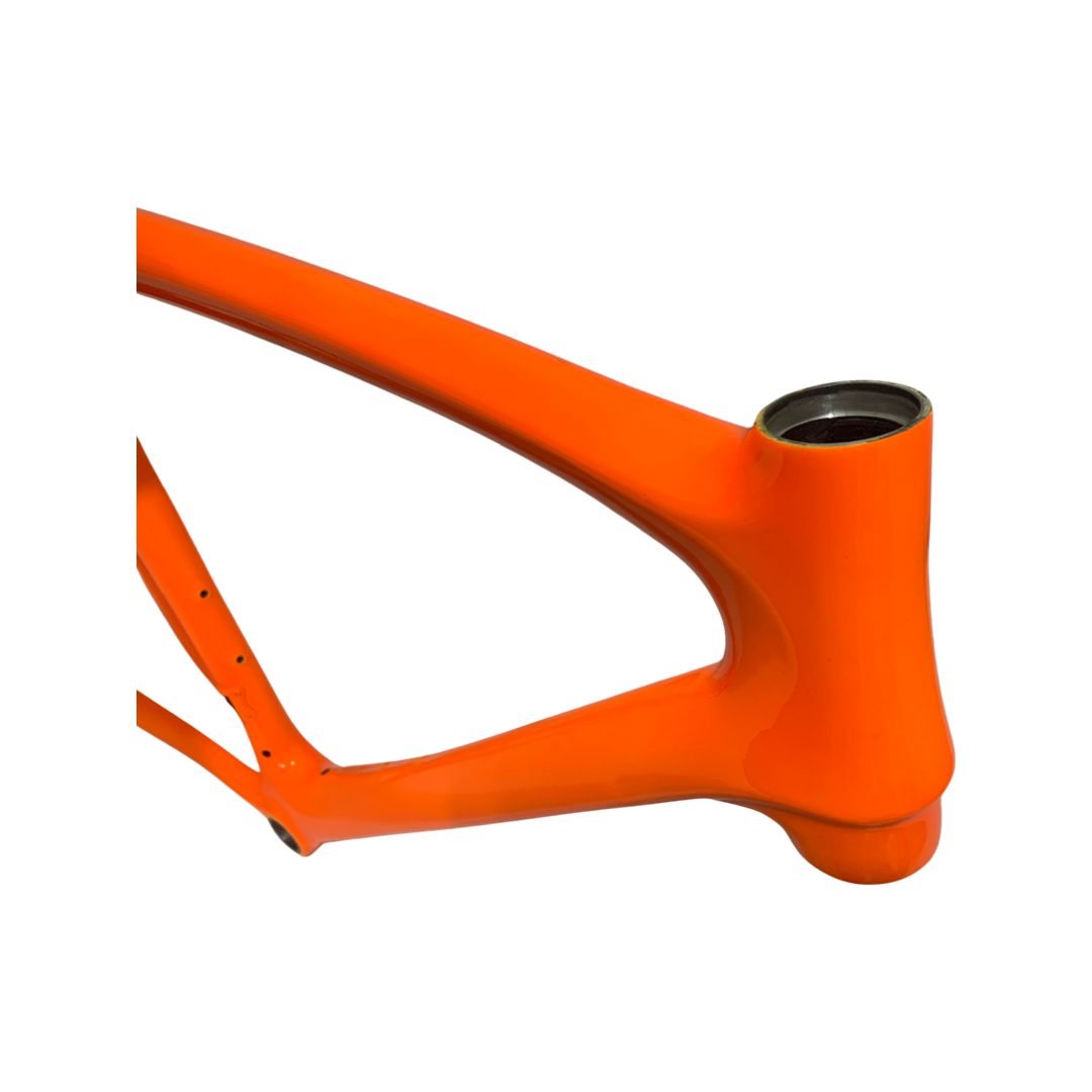 58cm Fluorescent Orange Carbon Road Bike Frame Italian BB Tapered New - Random Bike Parts
