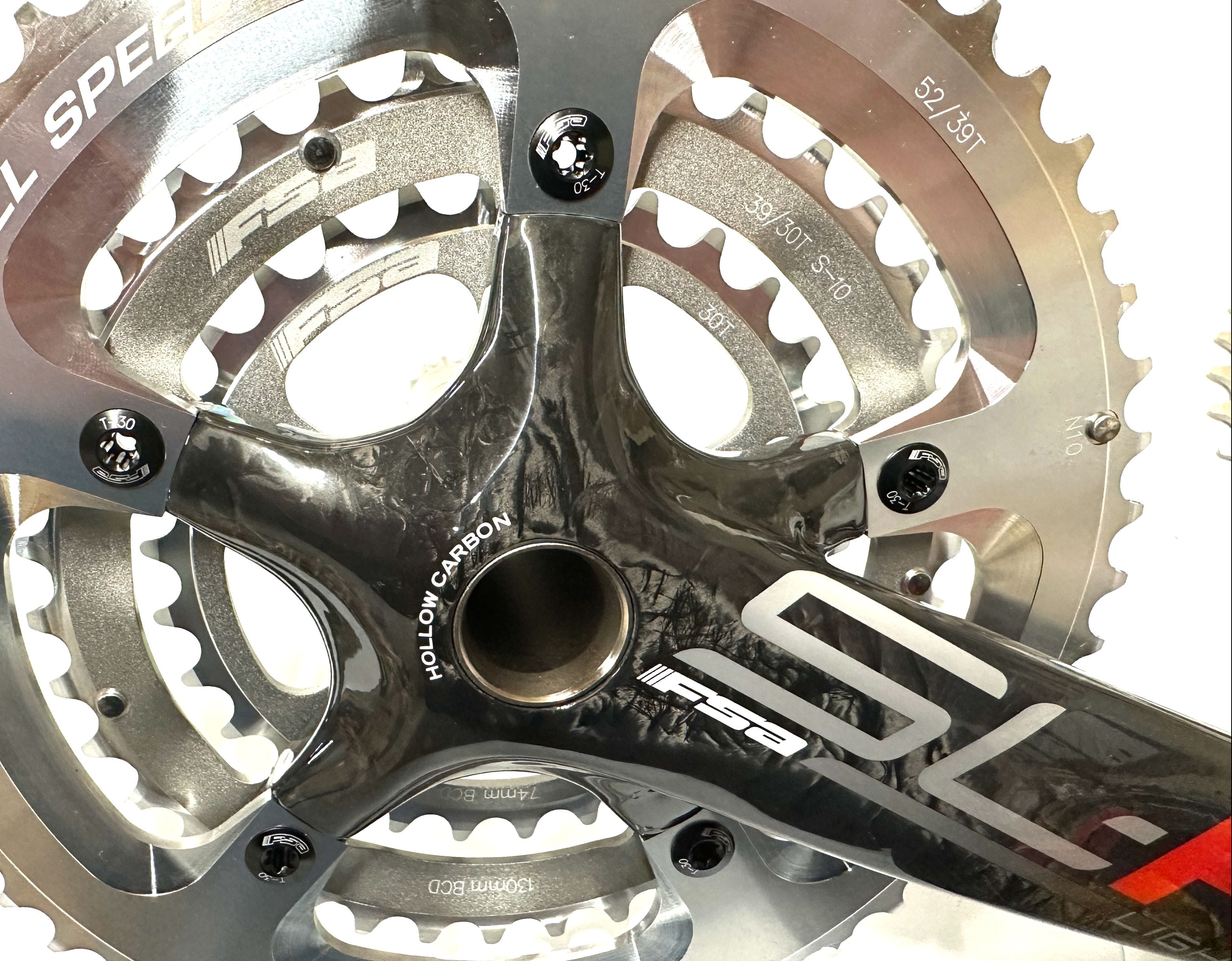 FSA SL-K LIGHT Tandem Rear Carbon Mega Road Bike Crankset 30/39/52 172.5mm New