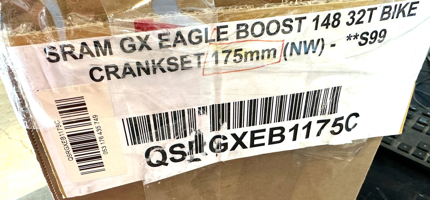 Sram GX Eagle 32t 148 Boost Bike Crankset 175mm BB30 / PF+30 New