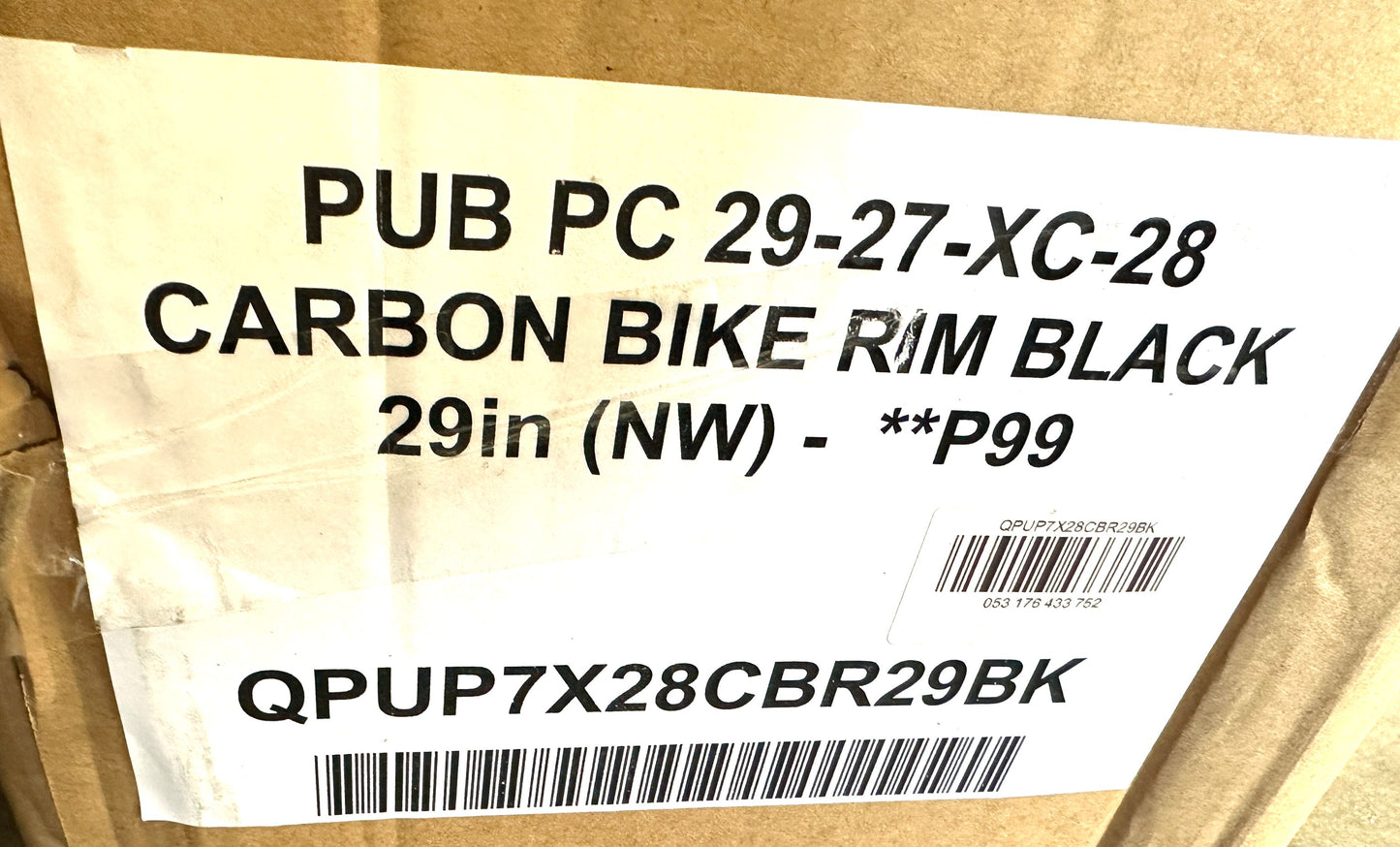 Lot of 2 PUB 29er 29" Carbon XC Clincher Bike MAX 65 PSI Wheel Rim 28 Spoke NEW
