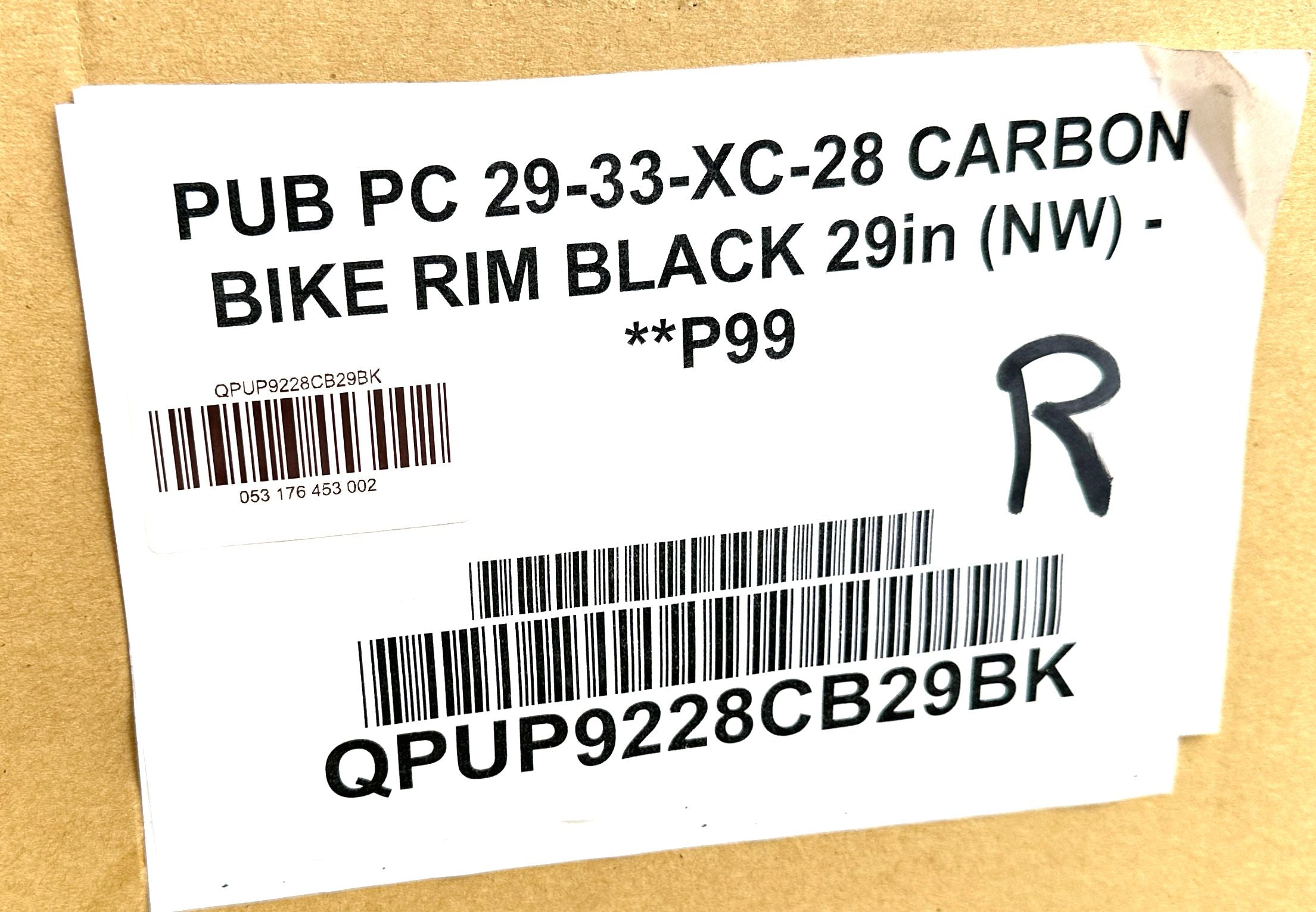 PUB 29er 29" Carbon XC Clincher Bike MAX 65 PSI Wheel Rim 28 Spoke NEW